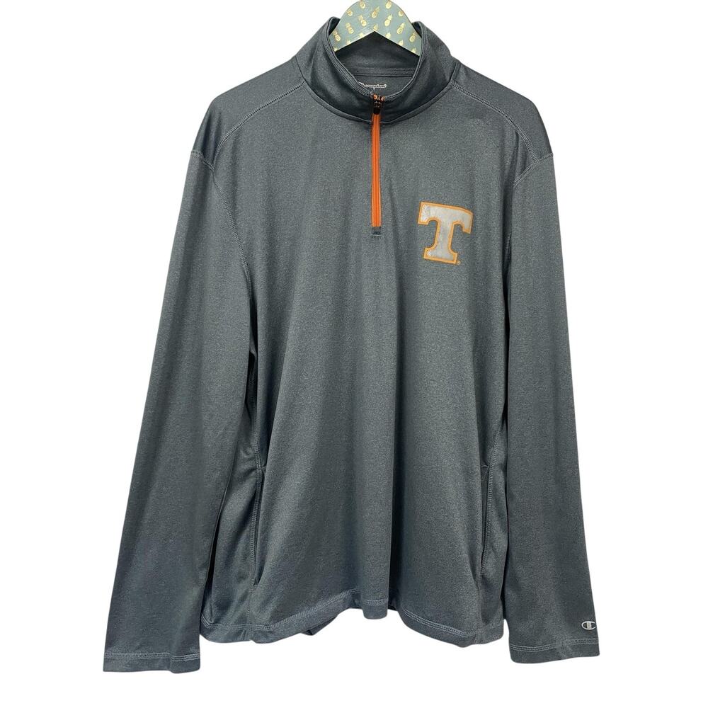 Tennessee Volunteers Shirt Mens 2XL Gray NCAA Football Champion 1/4 Zip Pullover